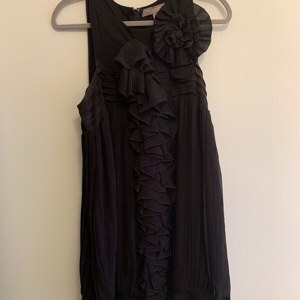 MM Couture Black Dress | Ruffle | Sleeveless